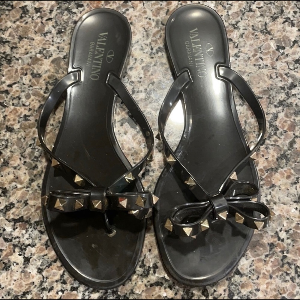 All black Valentino sandals